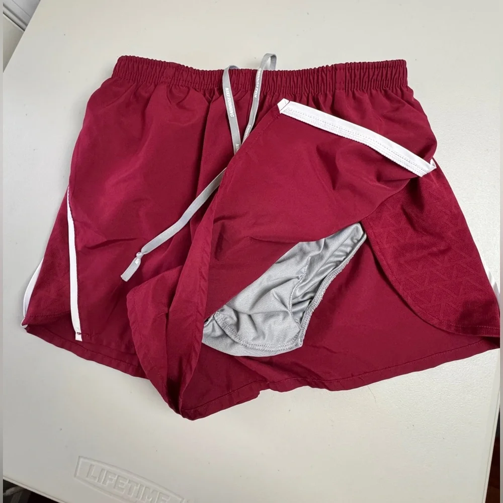 Nike Dri-FIT Running Shorts Small Red Athletic Workout Lined Elastic Waist - Picture 5 of 10